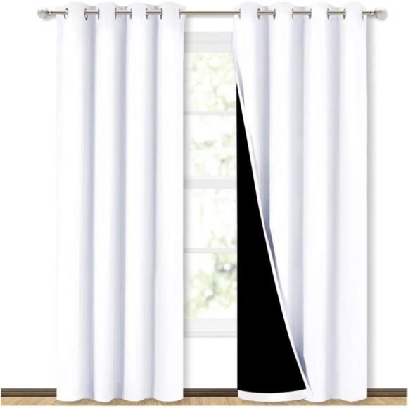 100% Blackout Window Curtain Panels, Heat and Full Light Blocking Drapes - Picture 1 of 6